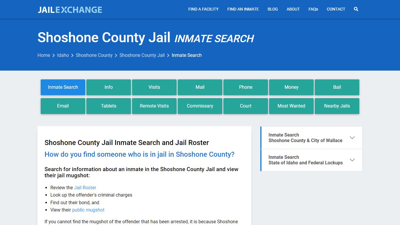 Inmate Search: Roster & Mugshots - Shoshone County Jail, ID